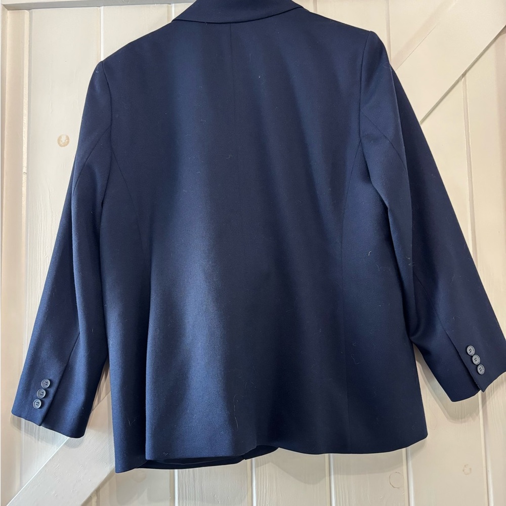 Pendleton USA 100% Virgin Wool Woman Navy Blazer Minimalist Plus Size 16W - Picture 4 of 10
